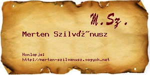 Merten Szilvánusz névjegykártya
